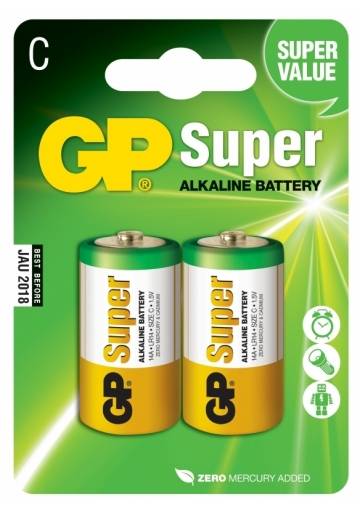 Batéria GP Super alkalická C / 2 ks