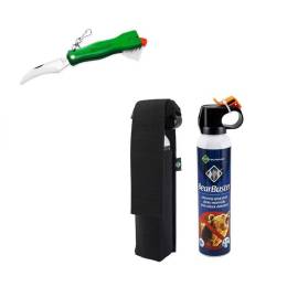 SET Obranný sprej proti medveďom BearBuster + Hubársky nôž Maserin - Mushroom knife Line