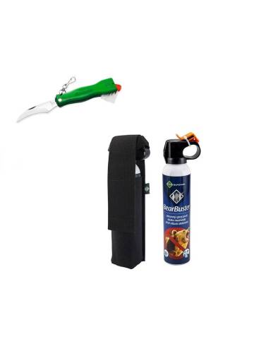 SET Obranný sprej proti medveďom BearBuster + Hubársky nôž Maserin - Mushroom knife Line