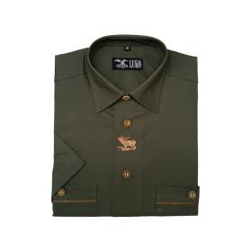 Pánska košeľa LUKO zelená JELEŇ, kr. rukáv