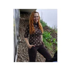 Dámska košeľa LUKO hnedá PLESNIVEC, kr. rukáv