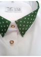 LUKO dámska košeľa biela, zelený lem KVIETOK, dl. rukáv 242203-1-BKL