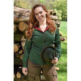 LUKO dámska košeľa zelená KVIETOK, dl. rukáv 232113-2-ZK