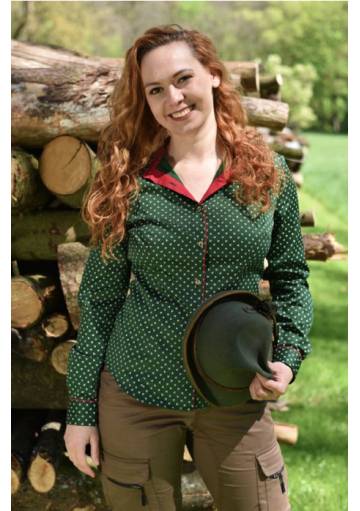 LUKO dámska košeľa zelená KVIETOK, dl. rukáv 232113-2-ZK