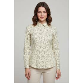 LUKO dámska košeľa zelenkavá KVIETOK, dl. rukáv 252107-BKZ