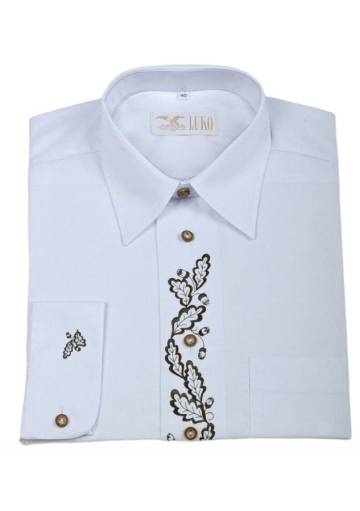 LUKO pánska košeľa biela dubový list SLIM, dl. rukáv 222108-BD-SLIM