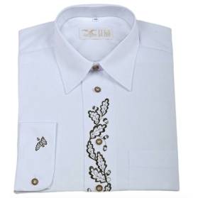 LUKO pánska košeľa biela dubový list, dl. rukáv 072242-BD