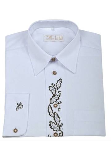 LUKO pánska košeľa biela dubový list, dl. rukáv 072242-BD