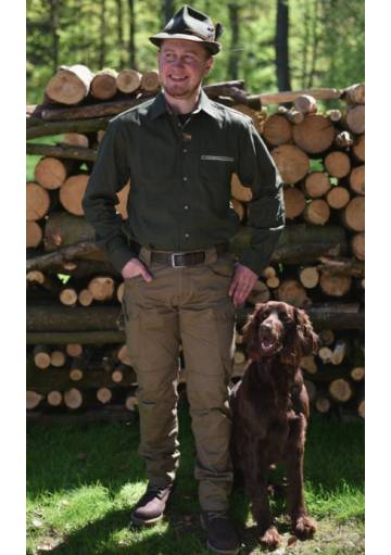 LUKO pánska košeľa zelená JELEŇ, bavlna, dl. rukáv 202107-JZ