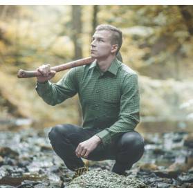 LUKO pánska košeľzelená KÁRO, dl. rukáv 122221-ZK