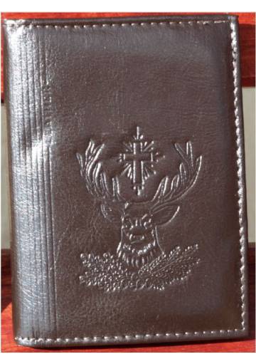 Kožené púzdro na doklady Zubíček motív sv. Hubert