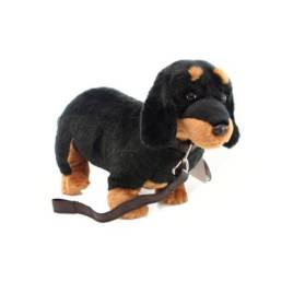 Plyšová hračka - jazvečík hrubosrstý s obojkom 40 cm Zubíček