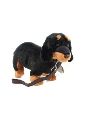 Plyšová hračka - jazvečík hrubosrstý s obojkom 40 cm Zubíček