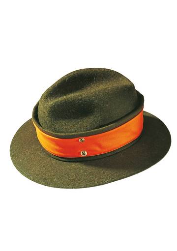 Klobúk Akah so signálnou oranžovou páskou