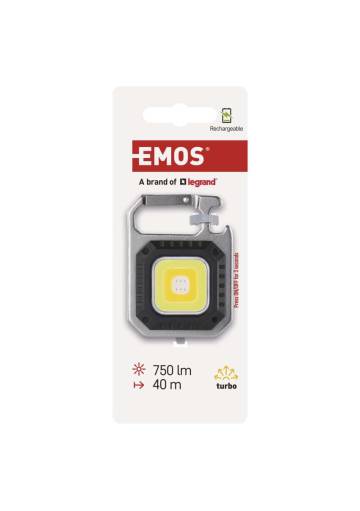 Nabíjacia mini LED baterka Emos - prívesok na kľúče