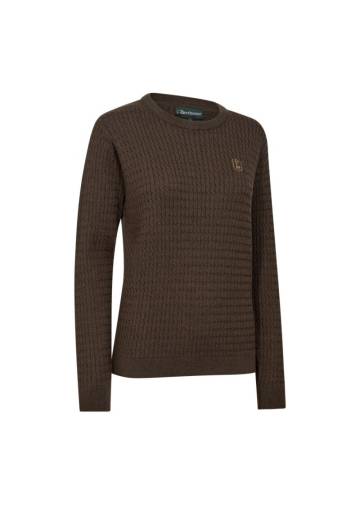 Dámsky sveter Deerhunter Harrington s pleteným vzorom, Brown Melange