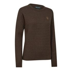 Dámsky sveter Deerhunter Harrington s pleteným vzorom, Brown Melange