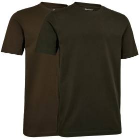 Pánske tričko Deerhunter Basic 2-pack, Adventure Green mel/Brown Leaf mel.