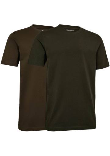 Pánske tričko Deerhunter Basic 2-pack, Adventure Green mel/Brown Leaf mel.