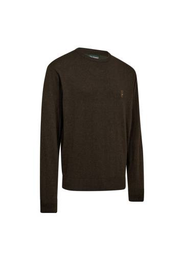 Pánsky sveter Deerhunter Harrington O-neck Knit Brown Melange