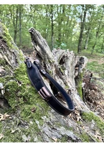 Remeň na zbraň Nobil Hunting kožený hnedý-púzdro na 3 guľové náboje
