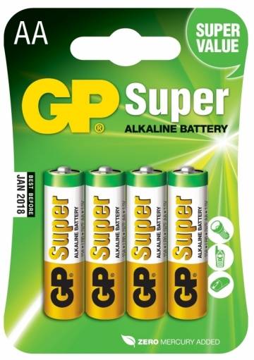 Batéria GP Super alkalická AA / 4 ks
