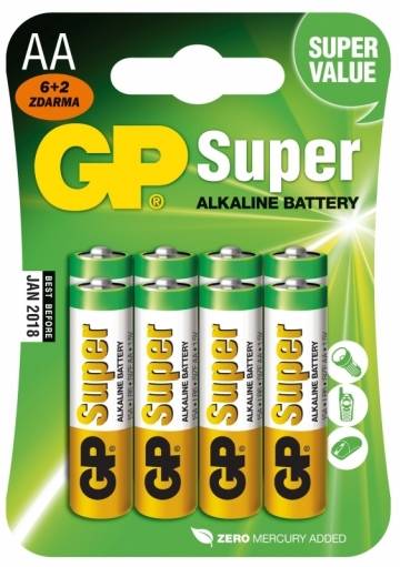 Batéria GP Super alkalická AA / 8 ks