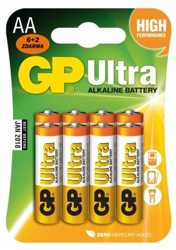 Batéria GP Ultra alkalická AA / 8 ks