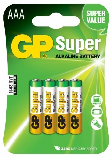 Batéria GP Super alkalická AAA / 4 ks