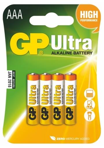 Batéria GP Ultra alkalická AAA / 4 ks