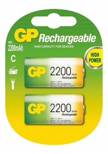Nabíjacia batéria GP 2200 mAh NiMH C / 2 ks