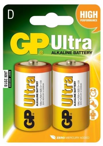Batéria GP Ultra alkalická D / 2 ks