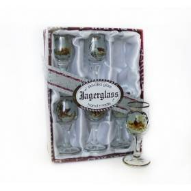 Sada poľovníckych štamperlíkov na stopke 6 ks