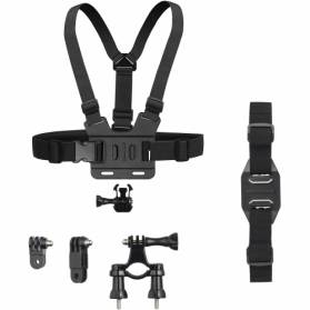 Akčná sada s hrudným, bicyklovými a prilbovými držiakmi