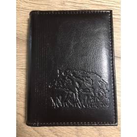 Kožené púzdro na na doklady - motív diviak