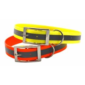 Zubíček Obojok Biothane s reflexným prúžkom oranžový